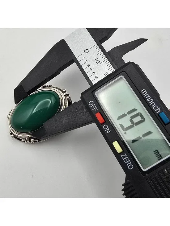 Vintage Taxco Sterling Silver Green Onyx Locket Brooch Mexico Eagle Mark 1 - Picture 12 of 13